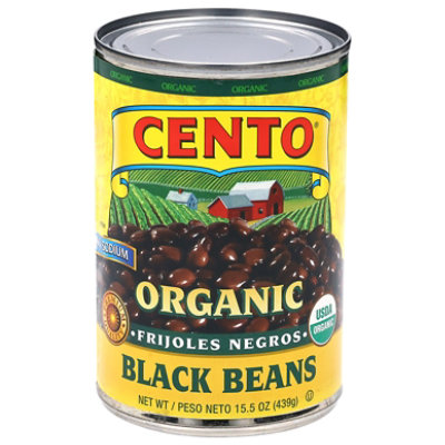CENTO Organic Beans Low Sodium Black - 15.5 Oz - Image 1