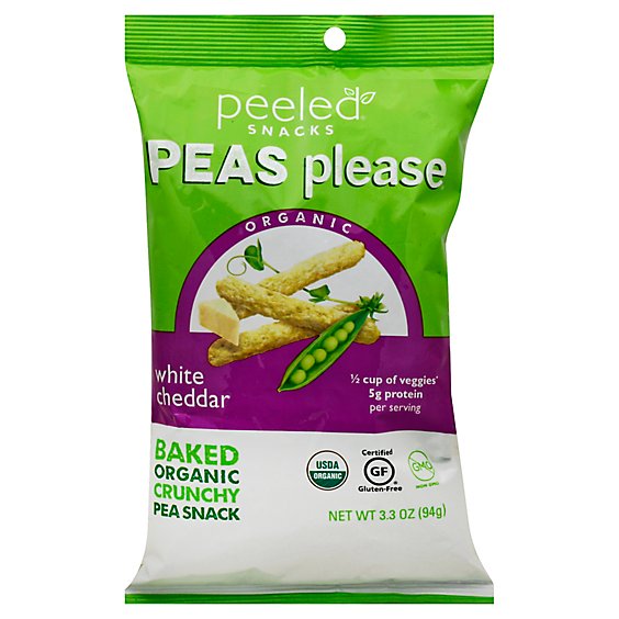Peeled Snacks Peas Please White Cheddar - 3.3 Oz