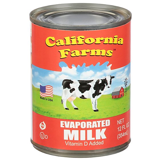 California Farms Evaporated Milk Vitamin D Added - 12 Oz