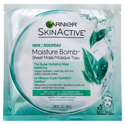 Garnier Moisture Bomb Mattifying Sheet Mask - Each