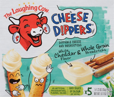 The Laughing Cow Creamy White Cheddar Cheese Dippers & Breadsticks - 5-1.23 Oz. - Image 2