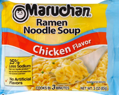 Maruchan Ramen Noodle Soup Chicken Flavor Less Sodum - 3 Oz - Image 2