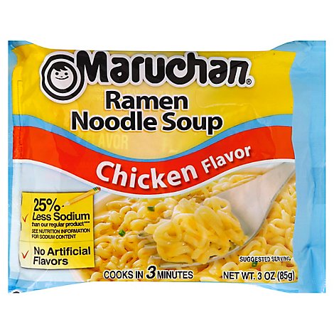 Maruchan Ramen Noodle Soup Chicken Flavor Less Sodum - 3 Oz