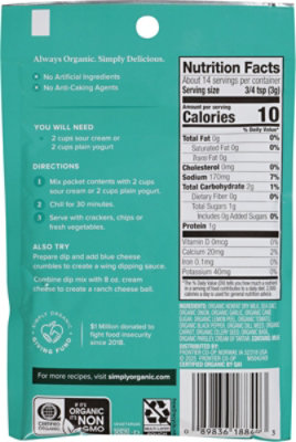 Simply Org Dip Mix Ranch Org - 1.5 Oz - Image 5