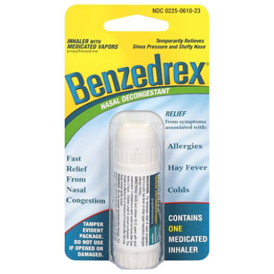 Benzedrex Nasal Congestant Inhaler With Medicated Vapors - Each