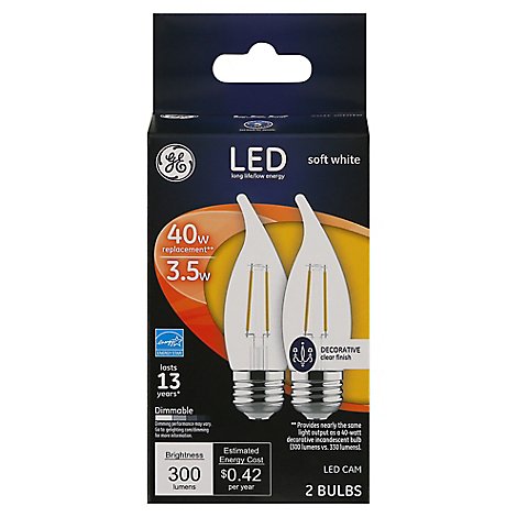GE Led 4 W Bnt Tp Mdbs - 2 Count