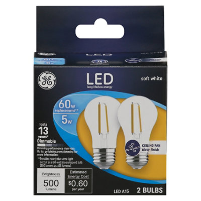 GE Led 5w A15 Fan Clr - 2 Count
