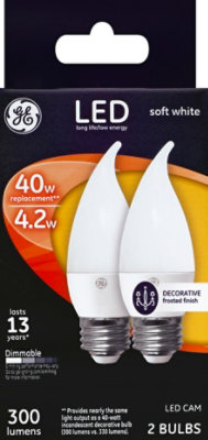 GE Led 4w Bent Tip Med Bs - 2 Count - Image 2