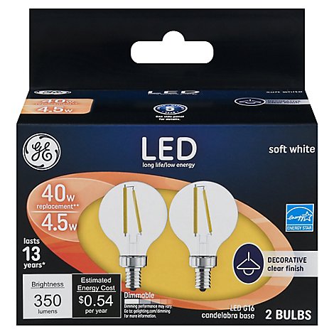 GE Led 4w G16.5 Clr - 2 Count