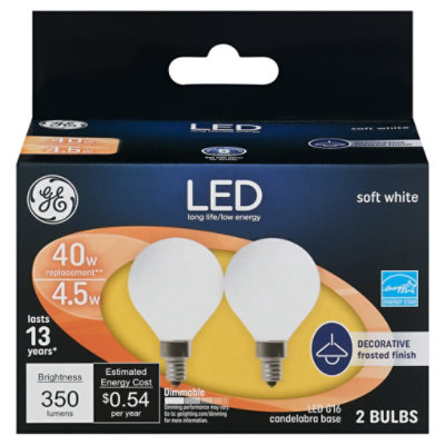 GE Led 5w G16.6 Wht - 2 Count