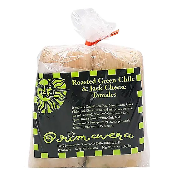 Primavera Roasted Green Chile Cheese Tamales - 4 Count