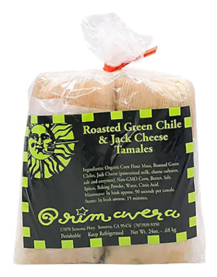 Primavera Roasted Green Chile Cheese Tamales - 4 Count