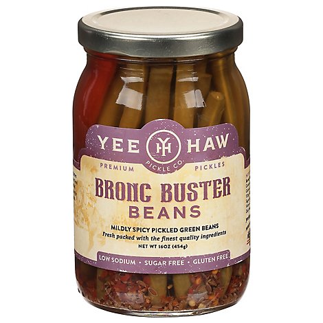 Yee Haw Pickle Co Beans All Natural Bronc Buster Jar - 16 Oz