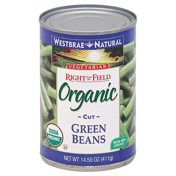 Westbrae Natural Right from the Field Organic Green Beans Cut Can - 14.5 Oz