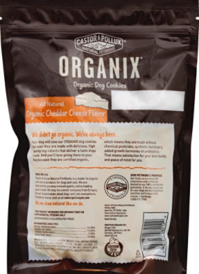 Castor Pollux Organix Dog Treats Organic Cookies Cheddar Cheese Flavor Bag 12 Oz albertsons