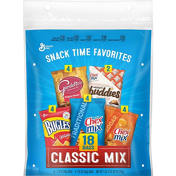 Generall Mills Snack Classic Mix Bag 18 Count - 28 Oz