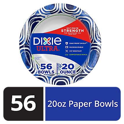Dixie Ultra Paper Bowls Printed 20 Ounce - 56 Count - Image 1