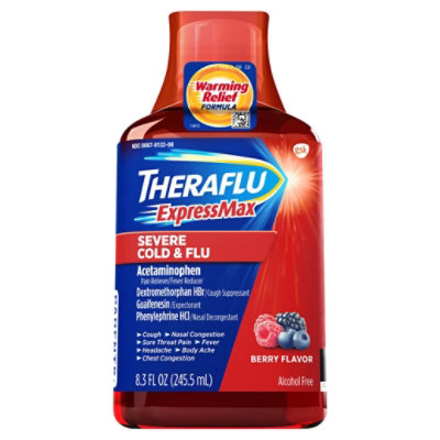 Theraflu Expressmax Severe Cold Flu Liquid Berry Flavor 8 3 Fl Oz Albertsons