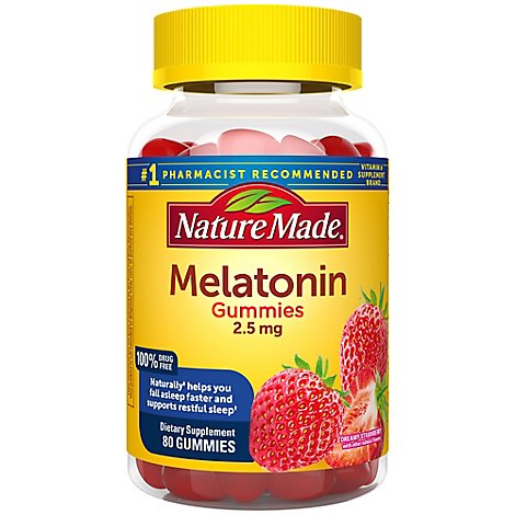 Nature Made Dietary Supplement Gummies Melatonin 2.5 Mg - 80 Count