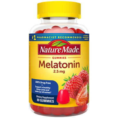 Nature Made Dietary Supplement Gummies Melatonin 2.5 Mg - 80 Count