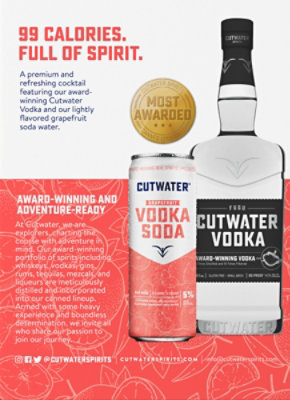 Cutwater Spirits Grapefruit Vodka Soda In Cans - 4-12 Fl. Oz. - Image 5