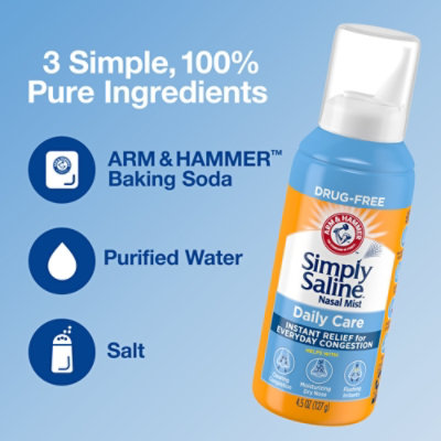 ARM & HAMMER Simply Saline Adult Nasal Mist - 4.25 Fl. Oz. - Image 4