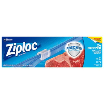 Ziploc Slider Freezer Bags Gallon With Power Shield Technology - 24 Count - Image 1