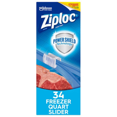 Ziploc Slider Freezer Bags Quart With Power Shield Technology - 34 Count - Image 2