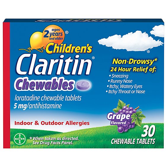 Claritin Child Alrgy Chew Grape - 30 Count