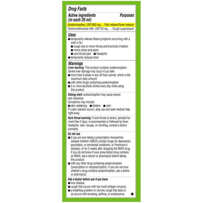 Robitussin Max Strength Severe Cough Sore Throat Relief Cough Suppressant Acetaminophen - 4 Fl. Oz. - Image 6