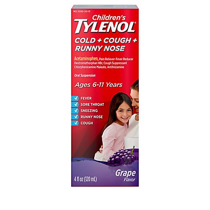 Tylenol Children Cough + Gold + Runny Nose Grape - 4 Fl. Oz. - Image 2