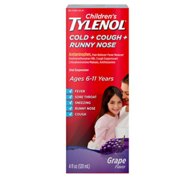 Tylenol Children Cough + Gold + Runny Nose Grape - 4 Fl. Oz. - Image 1