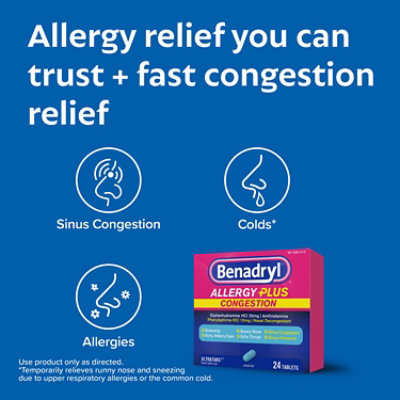 Benadryl Allergy  Congest - 24 Count - Image 4