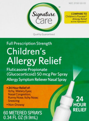 Signature Care Allergy Relief Childrens Nasal Spray Fluticasone Propionate 50mcg - .34 Fl. Oz. - Image 2