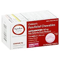 Signature Care Pain Relief Chewable Tablet Childrens Acetaminophen 160mg - 24 Count - Image 1