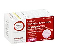 Signature Care Pain Relief Chewable Tablet Childrens Acetaminophen 160mg - 24 Count