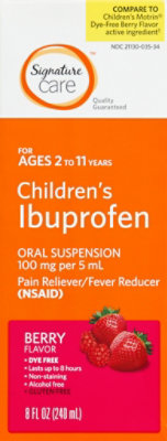 Signature Care Ibuprofen Childrens 100mg PER 5ml Berry Oral Suspension - 8 Fl. Oz. - Image 2