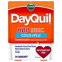 Vicks DayQuil Cold & Flu Relief HBP Liquicaps Non Drowsy - 24 Count - Image 3