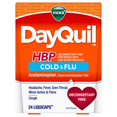 Vicks DayQuil Cold & Flu Relief HBP Liquicaps Non Drowsy - 24 Count - Image 3