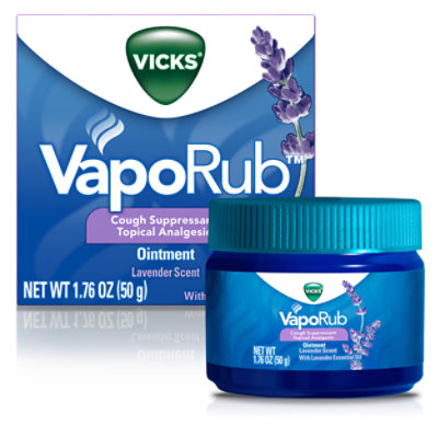 Vicks Vaporub Ointment Cough Suppressant Lavender - 1.76 Oz - Image 1