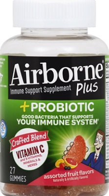 Airborne Immune Support Supplement Plus Probiotic Gummies 1000mg Vitamin C - 27 Count - Image 2