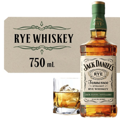 Jack Daniels Tennessee Rye Whiskey 90 Proof Bottle - 750 Ml