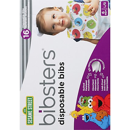 Bibsters Disposable Bibs Sesame Street 6m+ - 16 Count - Image 4