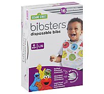 Bibsters Disposable Bibs Sesame Street 6m+ - 16 Count