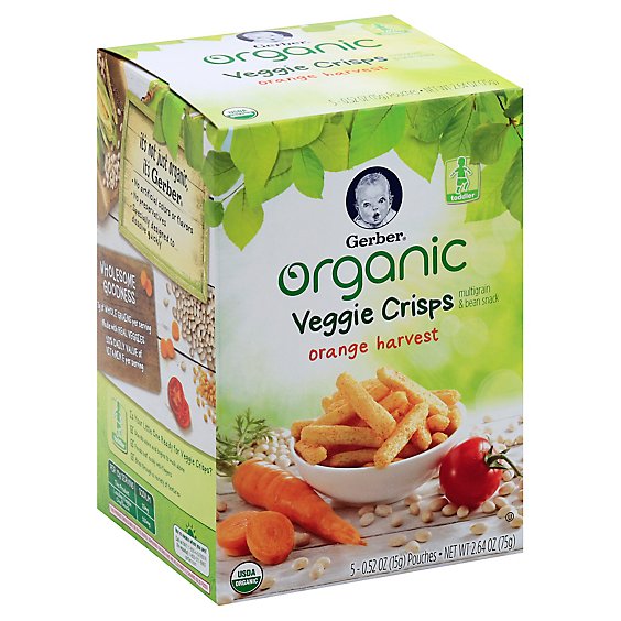 Gerber Organic Veggie Crisps Orng Harvest - 5-.53 Oz