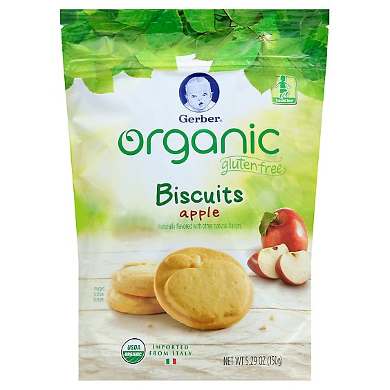 Gerber Organic Gluten Freee Apl Biscuits - 5.29 Oz