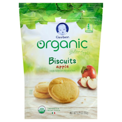Gerber Organic Gluten Freee Apl Biscuits - 5.29 Oz