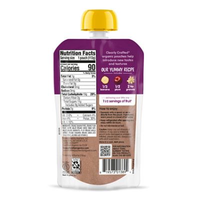Happy Baby Organics Stage 2 Meals Bananas Plums & Granola Pouch - 16-4 Oz - Image 2