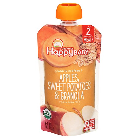 Happy Baby Organics Apples Sweet Potatoes & Granola - 4 Oz