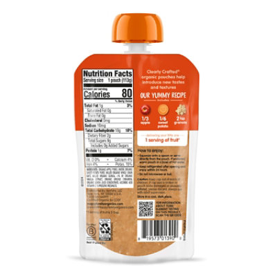 Happy Baby Organics Stage 2 Meals Apples Sweet Potatoes & Granola Pouch - 4 Oz - Image 2